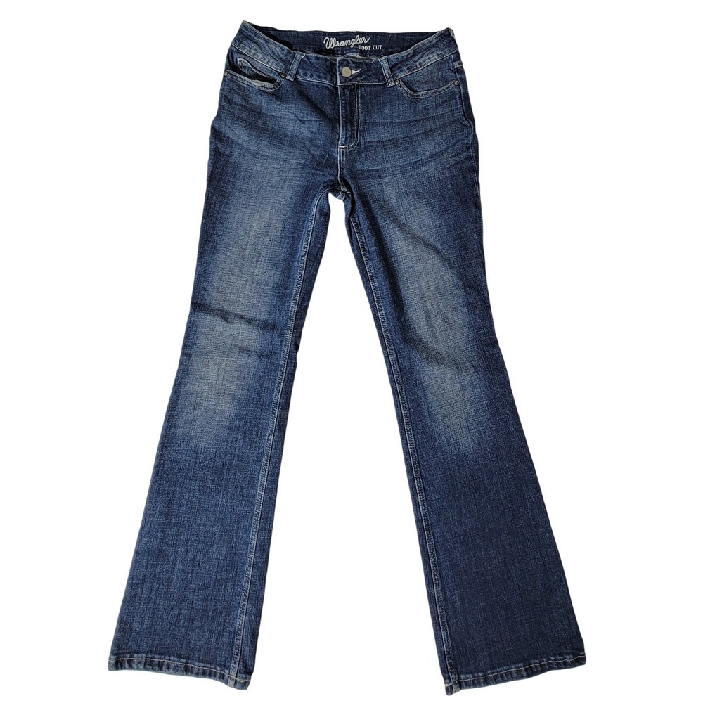Wrangler Boot Cut Jeans Womens 13x32 Dark Wash Stretch Denim‎ 09MWZDO Blue